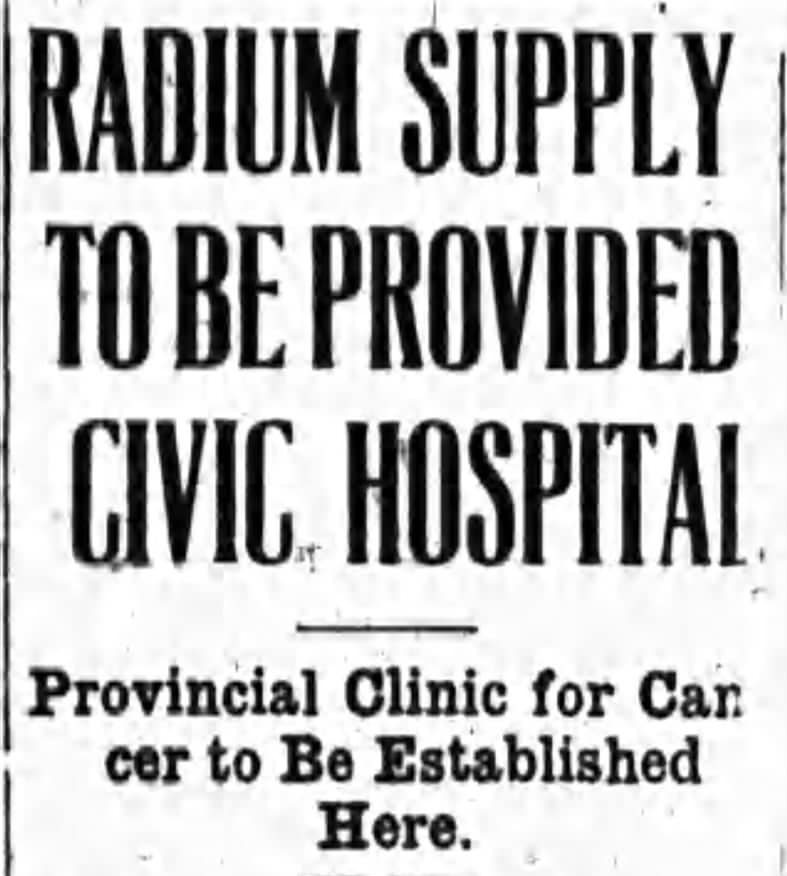 Cancer Radium The Ottawa Journal Wed Oct 25 Cropped2