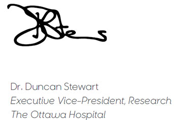 Dr. Duncan Stewart, CEO & Scientific Director, OHRI