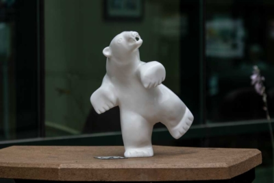 The dancing bear that Saila began carving as he was receiving treatment at The Ottawa Hospital Cancer Centre.