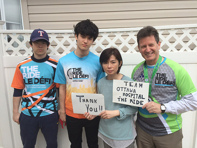 Mike Bull with his family in support of The Ottawa Hospital