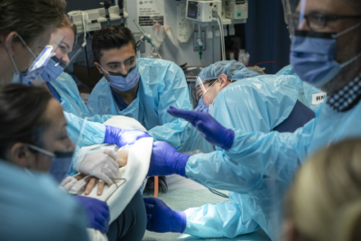 Intense training situation with the trauma team at The Ottawa Hospital
