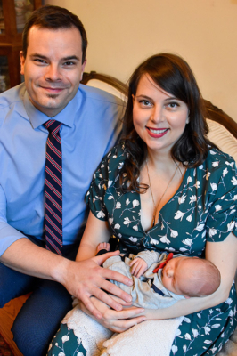 Bryde with his wife and child