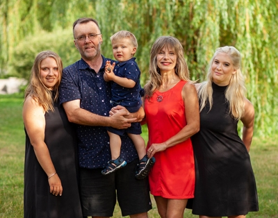 Petra with her family and her son, William.