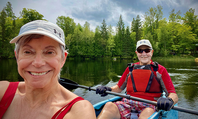 Judith and Owen Snider kayaking.