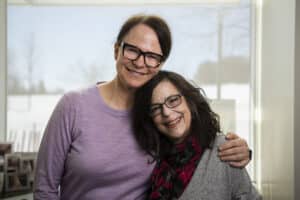 Former patient Christine Caron with Dr. Lauralyn McIntyre.