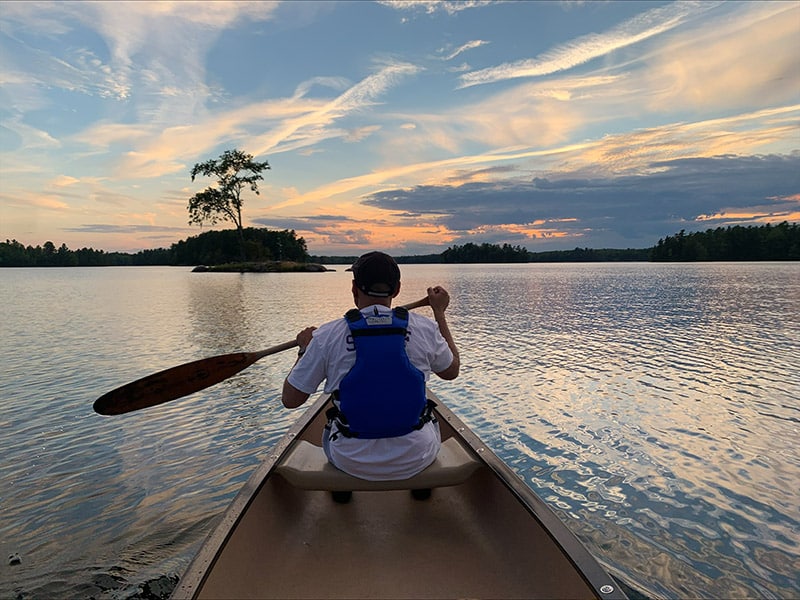 Dr. Manoj Lalu canoeing.