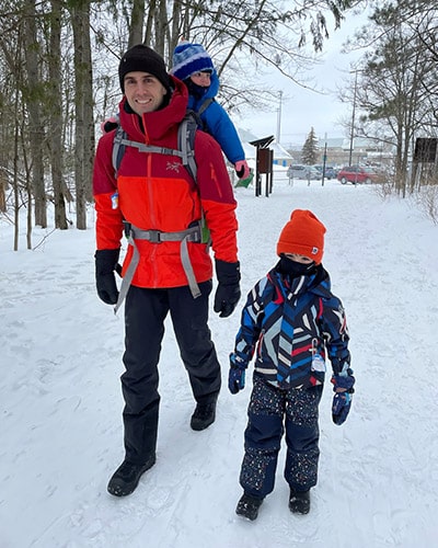 Dr. Wilkin with his children.