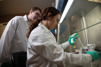 Dr. Dylan Burger with student Ozgun Varol