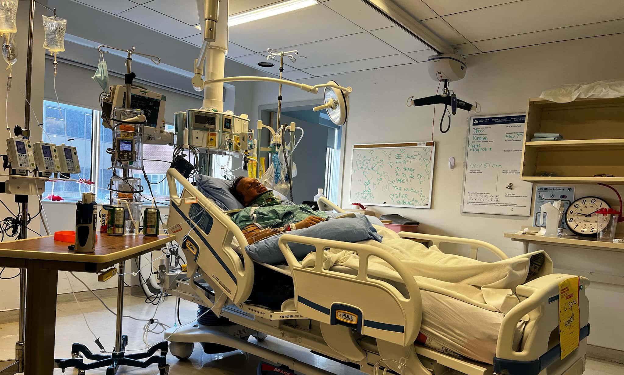 Jean Lebel hospital — Pedalling forward: Jean’s road to recovery after a devastating cycling collision